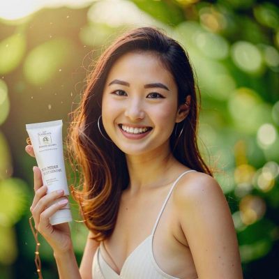 Kem chống nắng Pax Moly nâng tone da tự nhiên.
