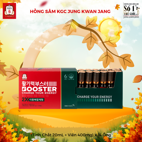 Nước Hồng Sâm KGC Vital Tonic Booster – KGC Hàn Quốc hỗ trợ phục hồi năng lượng, tăng hiệu suất học tập và làm việc (Tinh Chất 20mL + Viên 400mg) x 14 Ống - Hình ảnh 2
