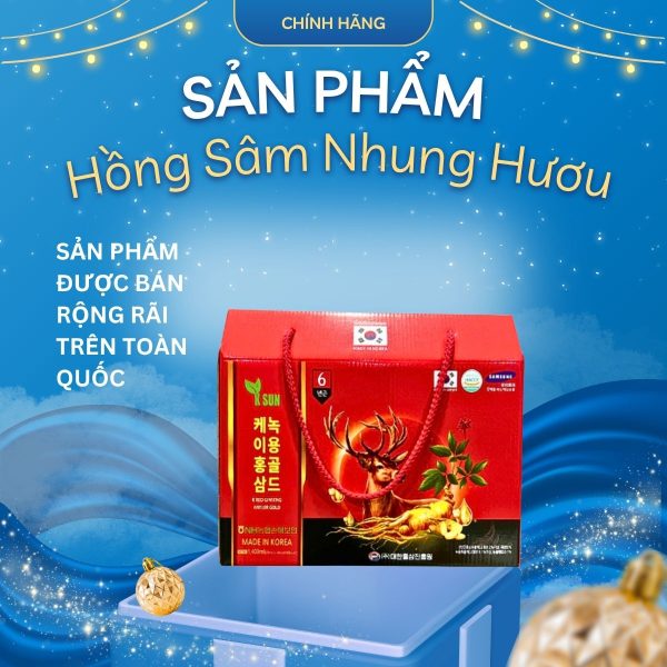 KSun Nonghyup Nước Uống Hồng Sâm Nhung Hươu Hàn Quốc – Giúp người cao tuổi ăn ngon, ngủ khỏe, sống vui khỏe mỗi ngày