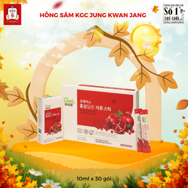 KGC Goodbase Nước Hồng Sâm Lựu Đỏ – KGC – Tăng đề kháng, đẹp da, tốt cho phụ nữ hiện đại yêu sức khỏe ( 30 Gói ) - Ảnh 2