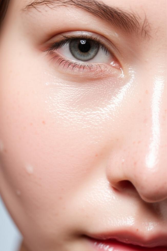 Woman with hydrated, radiant skin after moisturizer application.